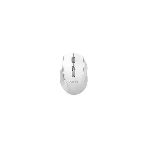 MOUSE INALMBRICO ERGONMICO CON TEXTURA QUARONI 5 SCROLL/RECEPTOR 2.4 GHZ/800 - 2400 DPI/PTICO/4 NIVELES/BLANCO