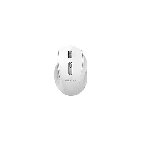 MOUSE INALMBRICO ERGONMICO CON TEXTURA QUARONI 5 SCROLL/RECEPTOR 2.4 GHZ/800 - 2400 DPI/PTICO/4 NIVELES/BLANCO