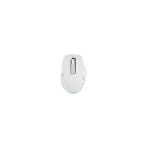 MOUSE INALAMBRICO 1000 A 1600 DPI RECARGABLE CONECTOR USB CLIC SILENCIOSO LUZ RGB ERGONOMICO PERFECT CHOICE LUMIER PRO - BLANC