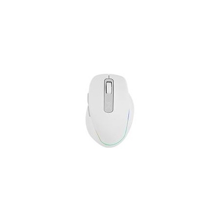 MOUSE INALAMBRICO 1000 A 1600 DPI RECARGABLE CONECTOR USB CLIC SILENCIOSO LUZ RGB ERGONOMICO PERFECT CHOICE LUMIER PRO - BLANC