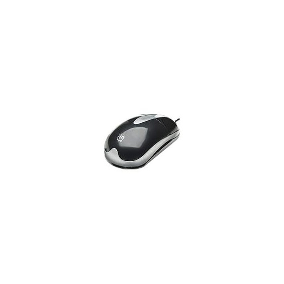 MOUSE OPTICO, MANHATTAN, 177016, USB NEGRO/PLATA