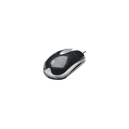 MOUSE OPTICO, MANHATTAN, 177016, USB NEGRO/PLATA