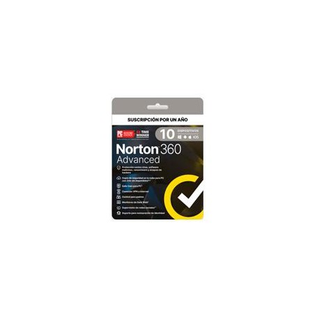 NORTON 360 ADVANCED / 10 DISPOSITIVOS  / 1 AYO (CAJA)