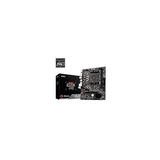 MB MSI A520 AMD S-AM4 3A GEN/2XDDR4 3200/HDMI/DVI/4XUSB 3.2/M.2/MICRO ATX/GAMA BASICA