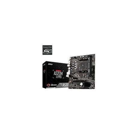 MB MSI A520 AMD S-AM4 3A GEN/2XDDR4 3200/HDMI/DVI/4XUSB 3.2/M.2/MICRO ATX/GAMA BASICA