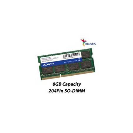 MEMORIA ADATA SODIMM DDR3 LOW 8GB PC3L-12800 1600MHZ CL11 204PIN 1.35V LAPTOP/AIO/MINI PCS (ADDS1600W8G11-S)