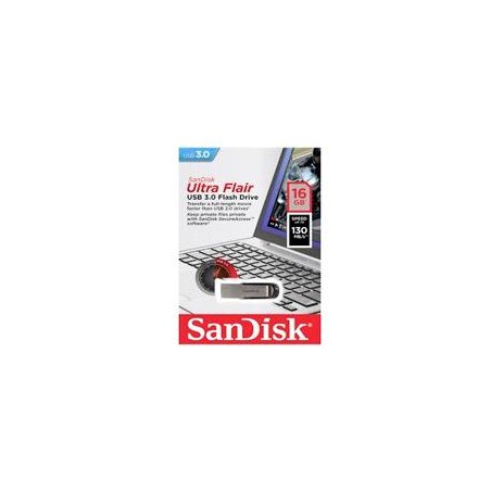 MEMORIA SANDISK 16GB USB 3.0 ULTRA FLAIR METALICA PARA MAC Y WINDOWS 130MB/S SDCZ73-016G-G46