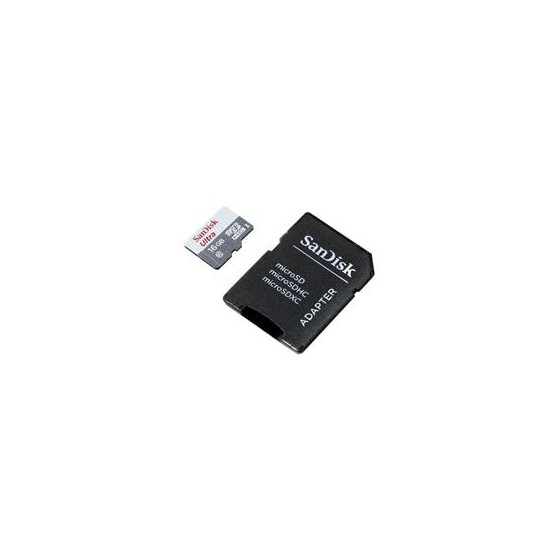 MEMORIA SANDISK MICRO SDHC 16GB ULTRA 80MB/S CLASE 10 C/ADAPTADOR