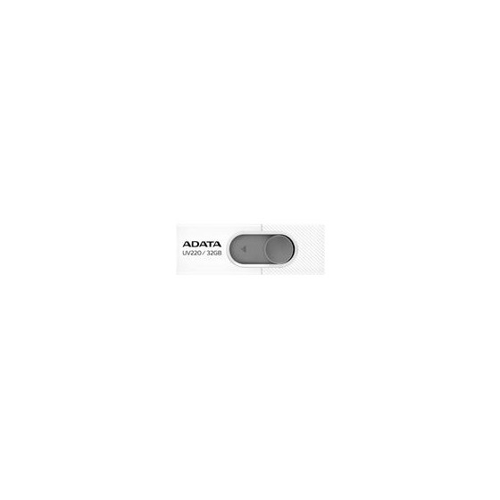 MEMORIA ADATA 32GB USB 2.0 UV220 RETRACTIL BLANCO-GRIS (AUV220-32G-RWHGY)