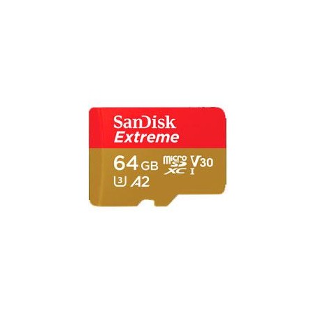 MEMORIA SANDISK EXTREME 64GB MICRO SDXC 160MB/S 4K CLASE 10 A2 V30 C/ADAPTADOR