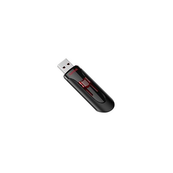 MEMORIA SANDISK 128GB USB 3.0 CRUZER GLIDE Z600 NEGRO C/ROJO SDCZ600-128G-G35