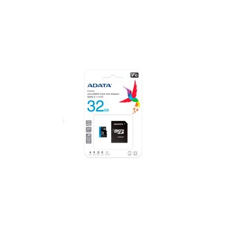 MEMORIA ADATA MICRO SDXC/SDHC 32GB UHS-I 100MB/25MB CLASE 10 V10 A1 C/ADAPTADOR (AUSDH32GUICL10A1-RA1)