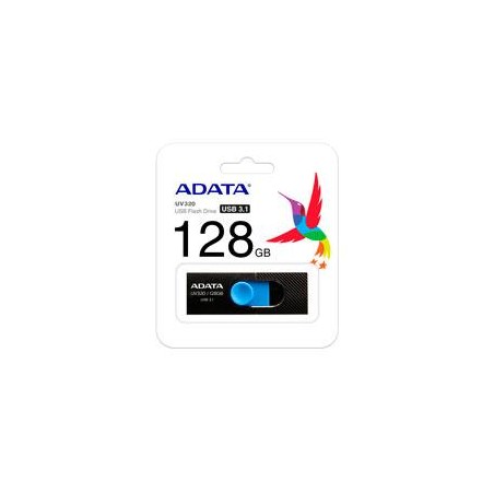 MEMORIA ADATA 128GB USB 3.2 UV320 RETRACTIL NEGRO-AZUL (AUV320-128G-RBKBL)