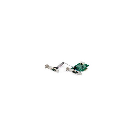 TARJETA PCI EXPRESS SERIAL RS232 DE 2 PUERTOS - TARJETA ADAPTADORA SERIAL PCIE RS232 DB9 UART 16950 - PERFIL BAJO - WIN/LINUX 