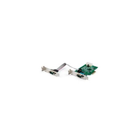 TARJETA PCI EXPRESS SERIAL RS232 DE 2 PUERTOS - TARJETA ADAPTADORA SERIAL PCIE RS232 DB9 UART 16950 - PERFIL BAJO - WIN/LINUX 