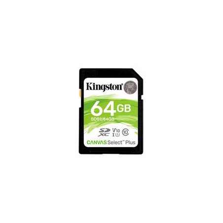 MEMORIA KINGSTON SDXC CANVAS SELECT PLUS 64GB UHS-I CLASE 10 (SDS2/64GB) 