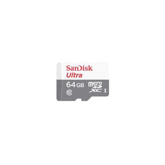 MEMORIA SANDISK MICRO SDXC 64GB ULTRA 100MB/S CLASE 10 C/ADAPTADOR SDSQUNR-064G-GN3MA