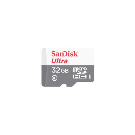 MEMORIA SANDISK MICRO SDHC 32GB ULTRA 100MB/S CLASE 10 C/ADAPTADOR SDSQUNR-032G-GN3MA