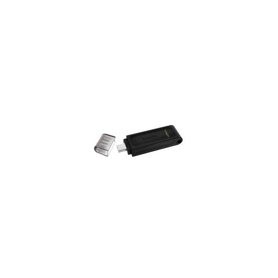 MEMORIA KINGSTON 128GB USB-C 3.2 GEN 1 ALTA VELOCIDAD / DATATRAVELER 70 NEGRO (DT70/128GB)