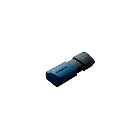 MEMORIA KINGSTON 64GB USB 3.2 GEN 1 ALTA VELOCIDAD / DATATRAVELER EXODIA M AZUL C/TAPA MVIL (DTXM/64GB)