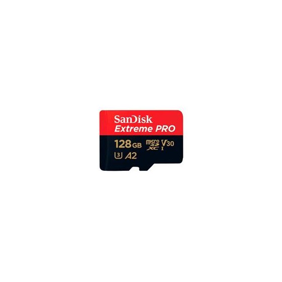 MEMORIA SANDISK MICRO SDXC 128GB EXTREME PRO 200MB/S 4K CLASE 10 A2 V30 C/ADAPTADOR SDSQXCD-128G-GN6MA