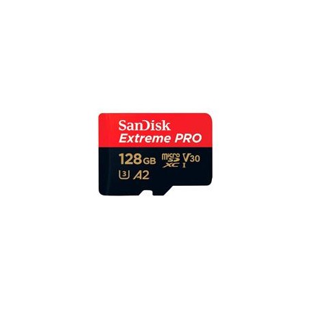 MEMORIA SANDISK MICRO SDXC 128GB EXTREME PRO 200MB/S 4K CLASE 10 A2 V30 C/ADAPTADOR SDSQXCD-128G-GN6MA