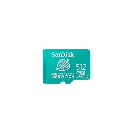 MEMORIA SANDISK MICRO SDXC 512GB NINTENDO SWITCH 100MB/S 4K U3 V30 SDSQXAO-512G-GNCZ