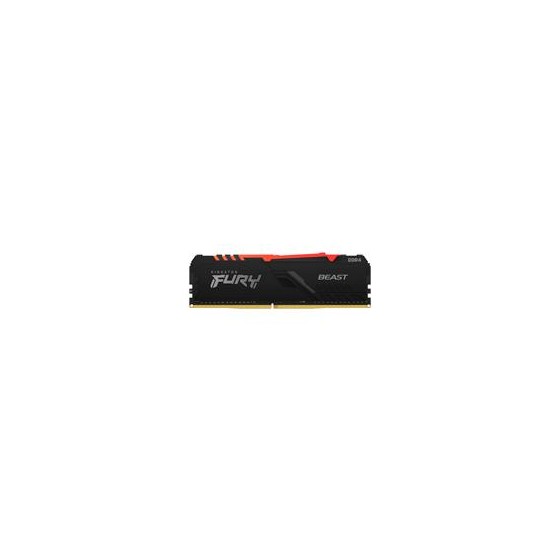 MEMORIA KINGSTON DIMM DDR4 16GB 3200MHZ FURY BEAST RGB CL16 288PIN 1.35V C/DISIPADOR DE CALOR P/PC/GAMER/ALTO RENDIMIENTO (KF4