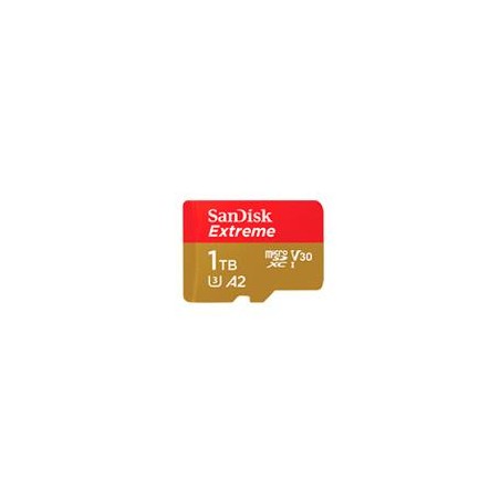 MEMORIA SANDISK MICRO SDXC 1TB EXTREME 190MB/S 4K CLASE 10 A2 V30 C/ADAPTADOR SDSQXAV-1T00-GN6MA