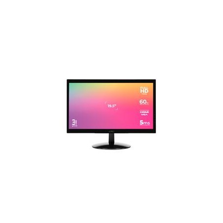 MONITOR LED ACTECK CAPTIVE VIVID SP195 PLANO /19.5 / VGA + HDMI / TN 1366*768 / 60HZ / 5-8 MS / NEGRO / AC-933865