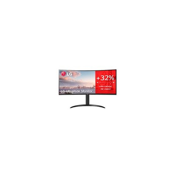 MONITOR LED LG 34WP65C-B 34 CURVO ULTRAWIDE 3440X1440, ASPECTO21:9, 160HZ, TR1MS, PANELVA, HDMI(2) DISPLAYPORT(1) AUX(1), DIVI