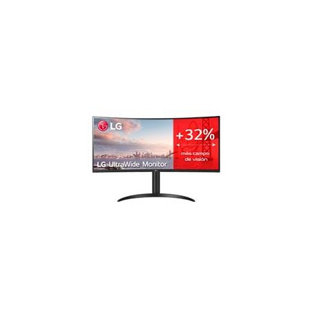 MONITOR LED LG 34WP65C-B 34 CURVO ULTRAWIDE 3440X1440, ASPECTO21:9, 160HZ, TR1MS, PANELVA, HDMI(2) DISPLAYPORT(1) AUX(1), DIVI