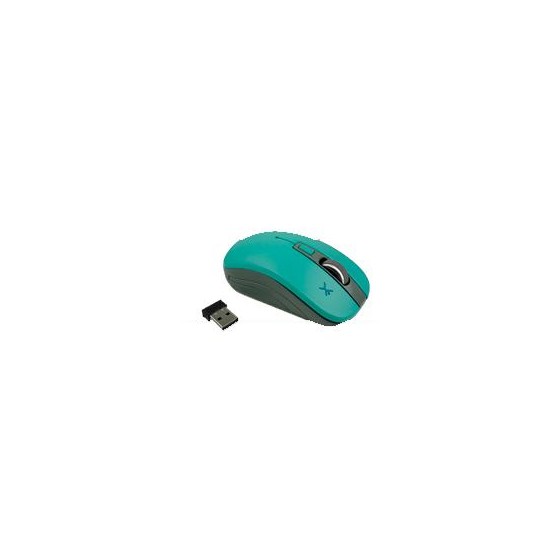 MOUSE INALAMBRICO OPTICO 800 A 1600 DPI SIMETRICO DONGLE USB PERFECT CHOICE ESSENTIAL - TURQUESA