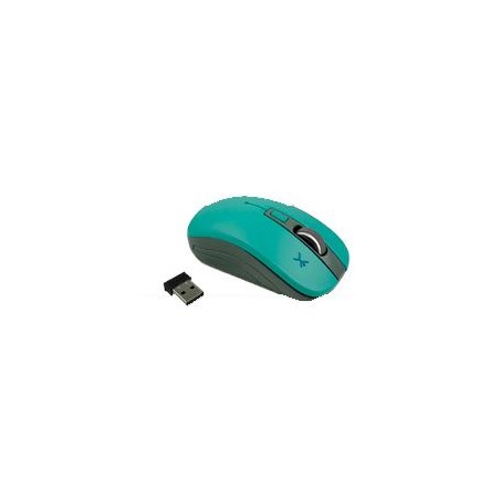 MOUSE INALAMBRICO OPTICO 800 A 1600 DPI SIMETRICO DONGLE USB PERFECT CHOICE ESSENTIAL - TURQUESA