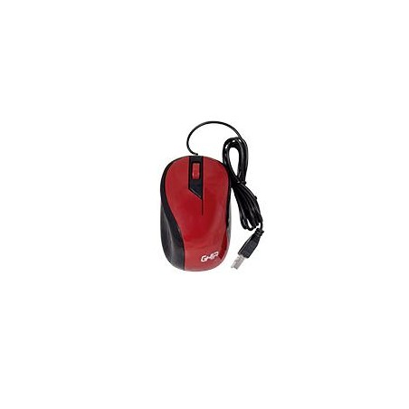 MOUSE ALAMBRICO GHIA COLOR ROJO 1200 DPI