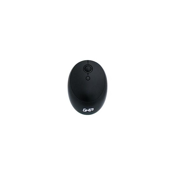 MOUSE GHIA / GM600N / INALAMBRICO / RECEPTOR USB / 2 BOTONES / SCROLL / 1000 DPI / NEGRO