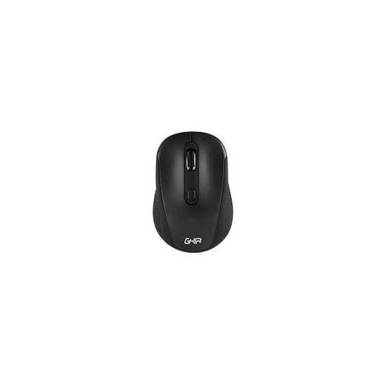 MOUSE INALAMBRICO BASICO GHIA GM200 4 BOTONES COLOR NEGRO