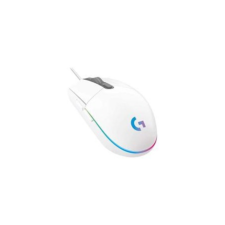 MOUSE GAMING LOGITECH G203 LIGHTSYNC BLANCO OPTICO ALAMBRICO USB ILUMINACION RGB AJUSTABLE 6 BOTONES