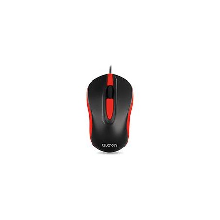 MOUSE OPTICO QUARONI ALAMBRICO COLOR ROJO 1200 DPI