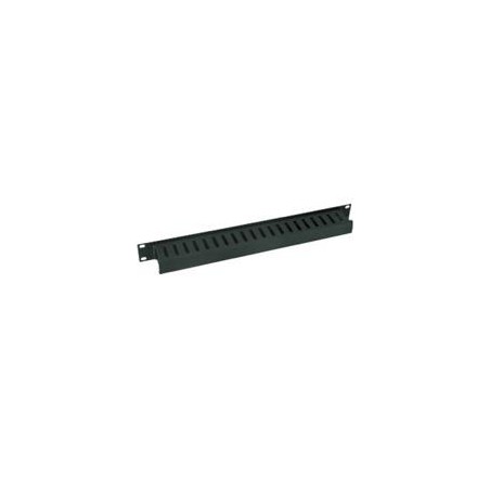 ORGANIZADOR DE CABLES NORTH SYSTEM 1 U.R. SENCILLO HORIZONTAL 19 PULGADAS DUCTO 1.5X2 PULGADAS NEGRO LISO