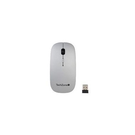 MOUSE TECHZONE TZ18MOUINAMP-PL RECARGABLE USB HASTA 1600 DPI PLATA INCLUYE MOUSEPAD