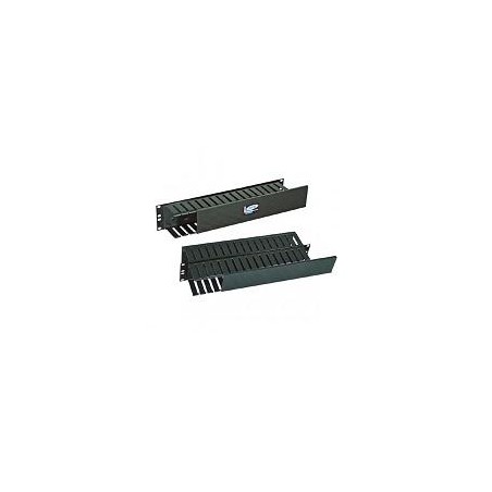 ORGANIZADOR DE CABLES NORTH SYSTEM 2 U.R. SENCILLO HORIZONTAL 19 PULGADAS DUCTO 3X3 PULGADAS NEGRO LISO 