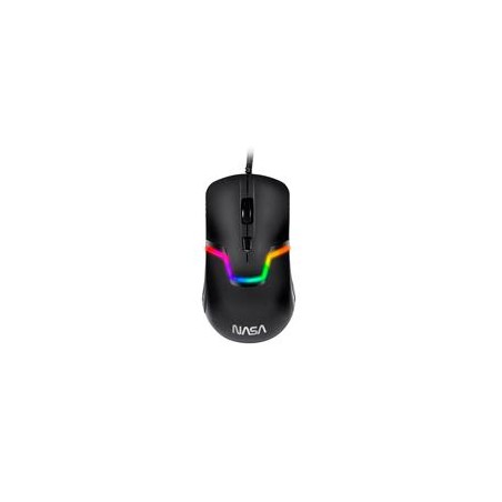 MOUSE GAMER NASA BY TECHZONE NS-GM06 ALAMBRICO LED RGB NEGRO 7 BOTONES HASTA 3200 DPIS