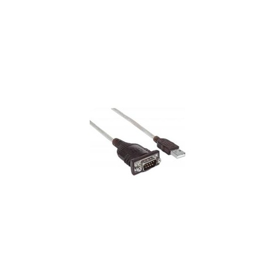 CONVERTIDOR,MANHATTAN,151849, USB A SERIAL DB9M 1.8M CHIP PL-2303RA