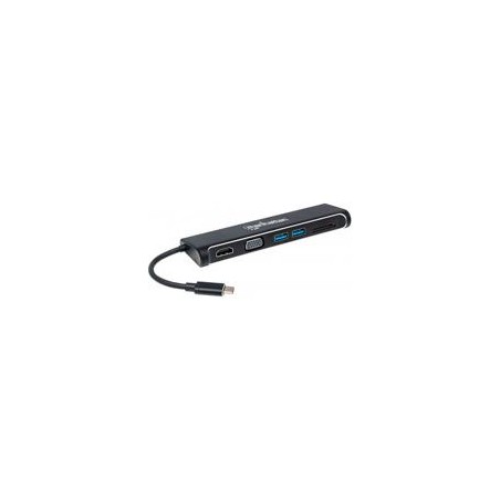 DOCKING,MANHATTAN,152631,4-1,USB-C A HDMI VGA 2 USB 3.1 LECTOR TARJETAS SD M-H