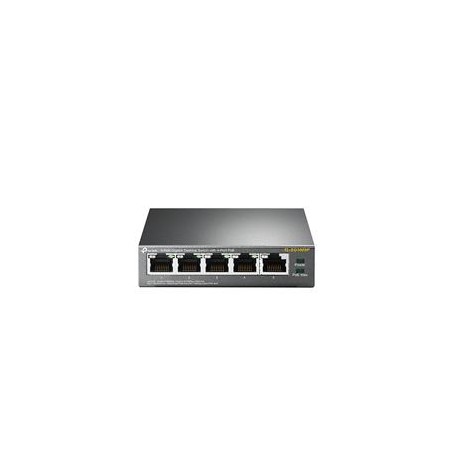 SWITCH | TP-LINK | TL-SG1005P | 5 PUERTOS RJ45 GIGABIT 10/100/1000 MBPS | NO ADMINISTRABLE |CON 4 PUERTOS POE | PARA ESCRITORI