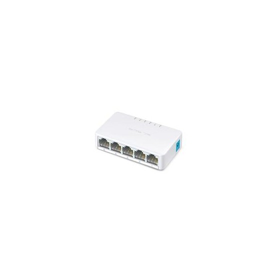 SWITCH | MERCUSYS | MS105 | 5 PUERTOS RJ45 10/100 MBPS | NO ADMINISTRABLE | PARA ESCRITORIO