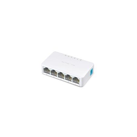 SWITCH | MERCUSYS | MS105 | 5 PUERTOS RJ45 10/100 MBPS | NO ADMINISTRABLE | PARA ESCRITORIO