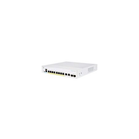 SWITCH CISCO BUSINESS CBS, 8 PUERTOS 10/100/1000 2 PUERTOS COMBINADOS SFP/GIGABIT DE COBRE, SMART ADMINISTRACIN BSICA, POE