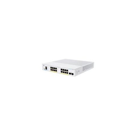 SWITCH CISCO BUSINESS CBS, 16 PUERTOS POE 10/100/1000 GIGABIT, 2 PUERTOS SFP, ADMINISTRACIN BSICA